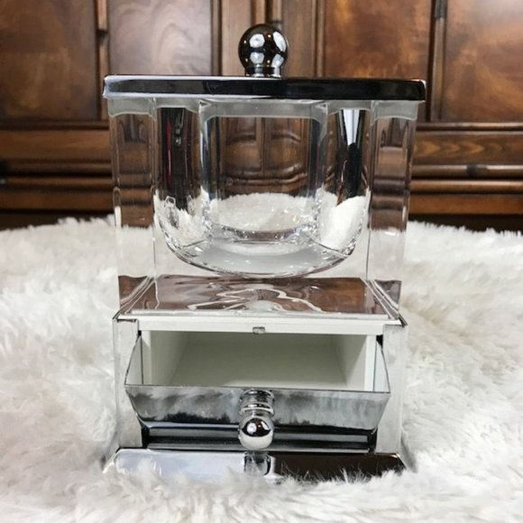 Springs Palace Finesse Swing Door Storage Unit + Soap Dish Lucite Metal Set - Picture 3 of 14